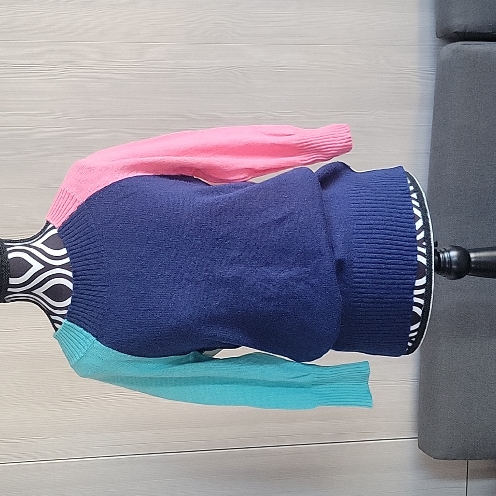 Minnie Rose Color Block Cashmere Sweater